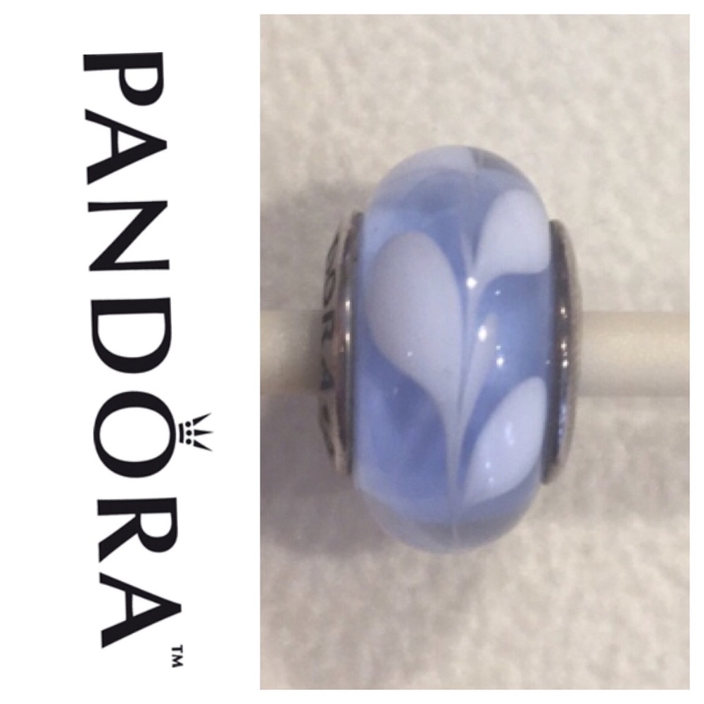 Pandora •  {Blue & White} Murano Bead